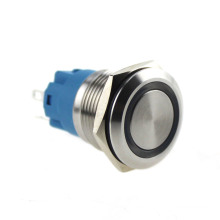 Tipo de anillo de 19 mm LED enclavamiento pulsador de metal